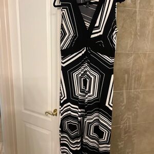 Geometric Black and White Dress